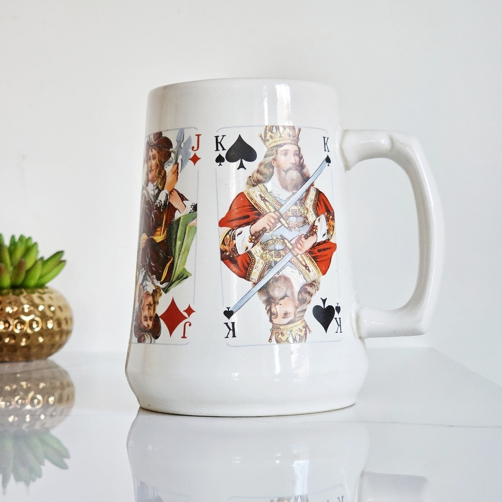Gerz Beer Stein West Germany Vintage Playing Card Mug King Queen Jack